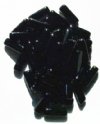 50 5x15mm Opaque Black Glass Rectangle Beads